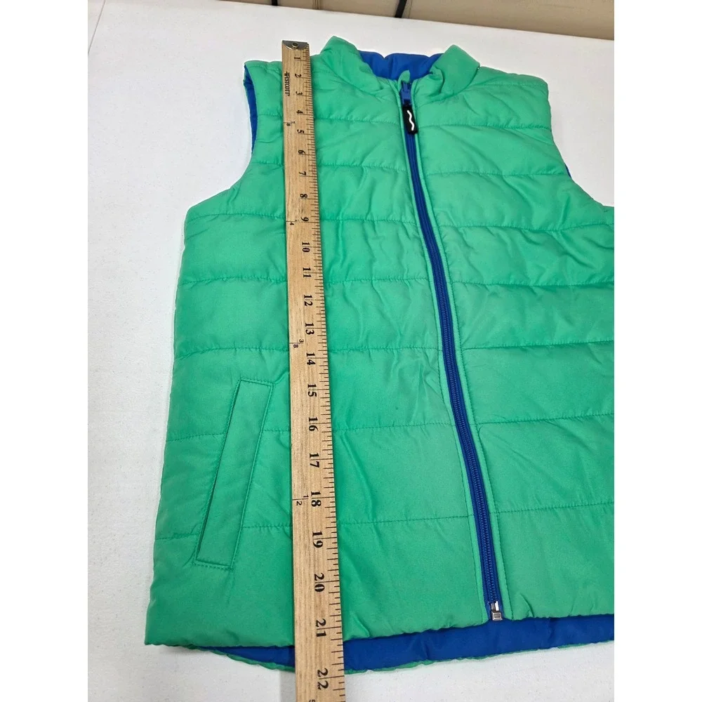 Mens‎ Reversible Puffer Vest Green Blue Quilted Full Zip Sleeveless Jacket L